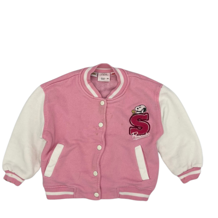 Zara Pink Snoopy Bomber 12-18M