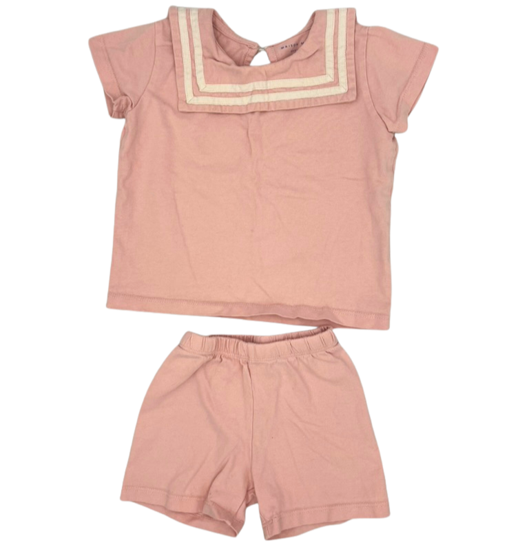 Maison Me Pink Shirt and Short Matching Set 12-18M