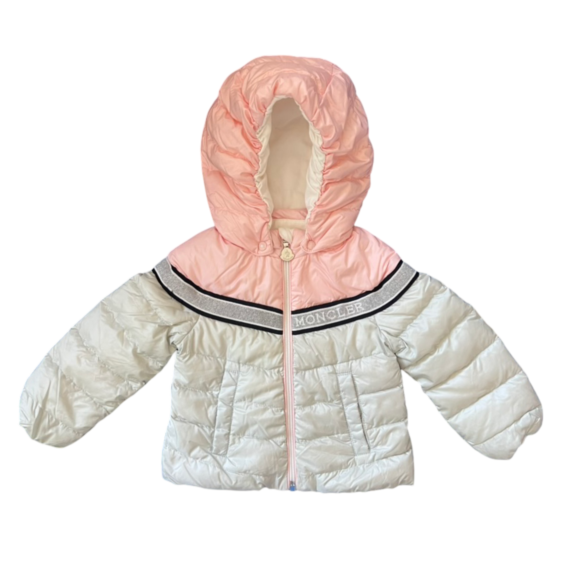 Moncler Kids Pink Hoodie Coat 18-24M