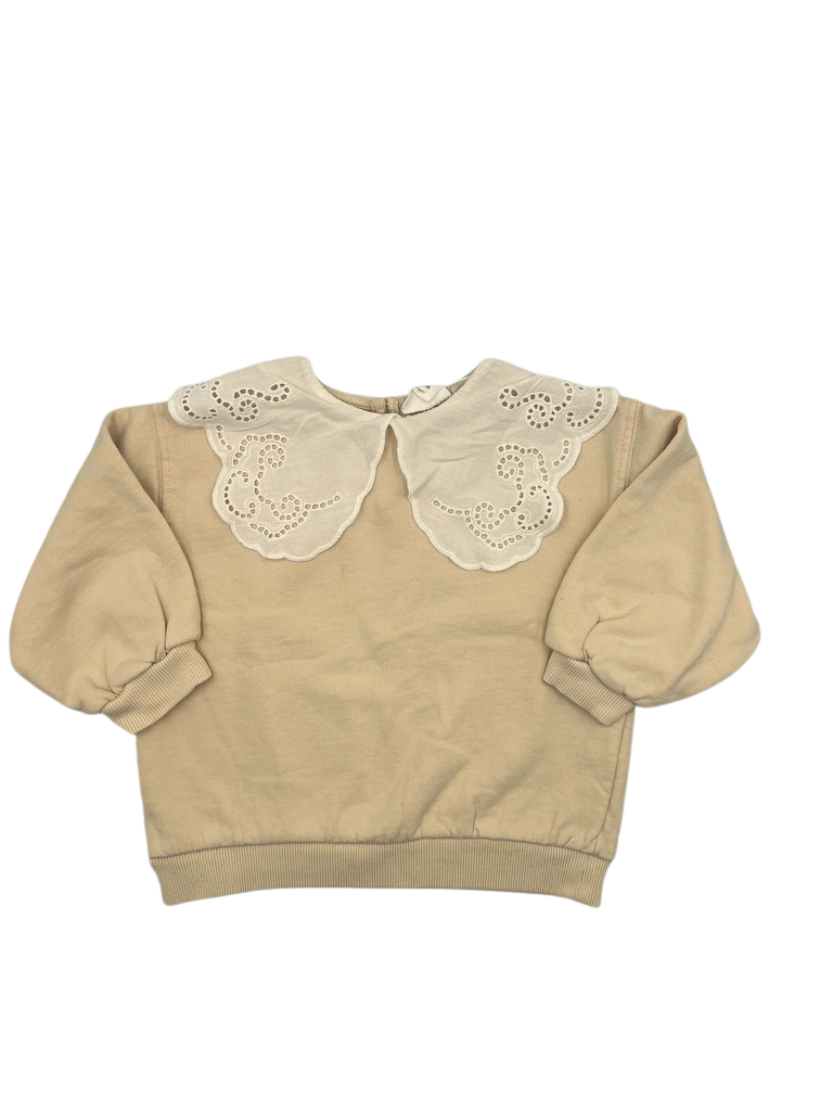 Zara Cream Collared Sweater shirt 2-3Y