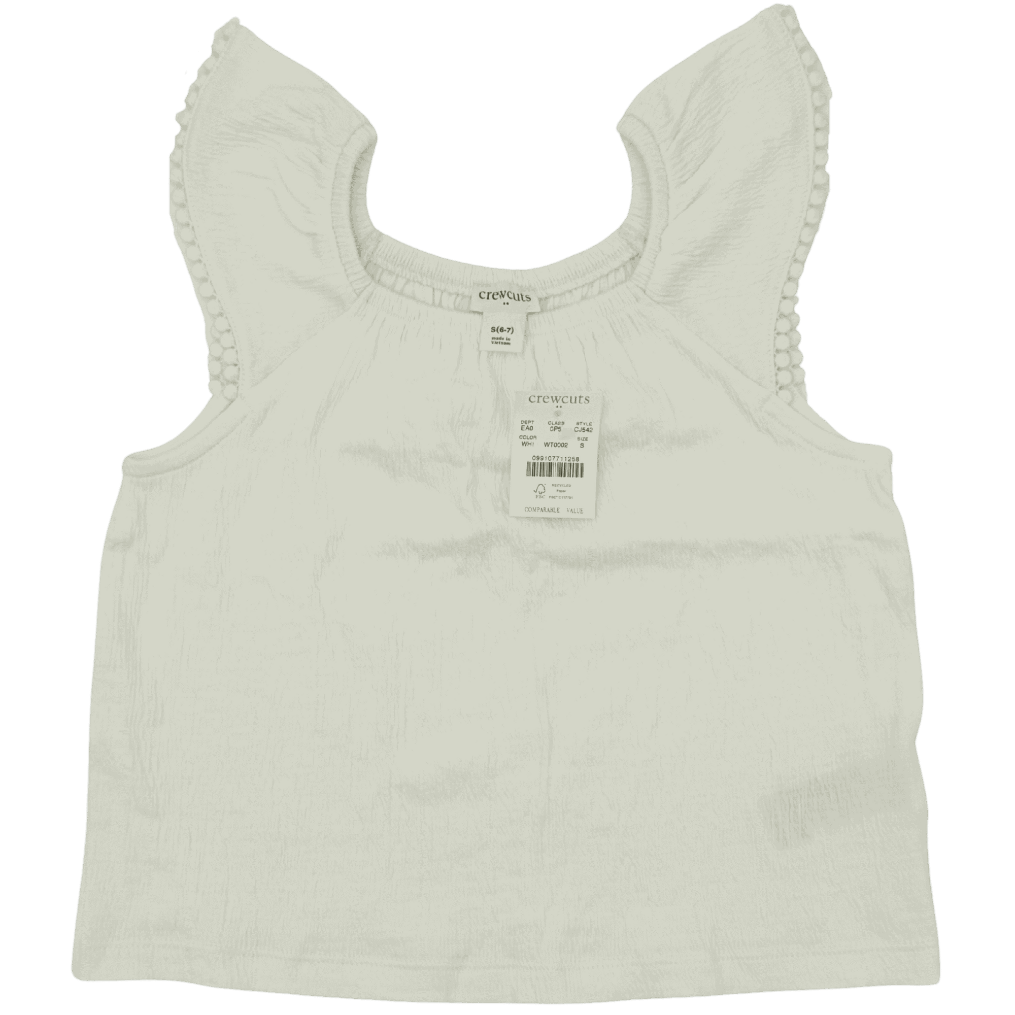 J Crew Crewcuts Flutter-sleeve Tank Top 6-7Y
