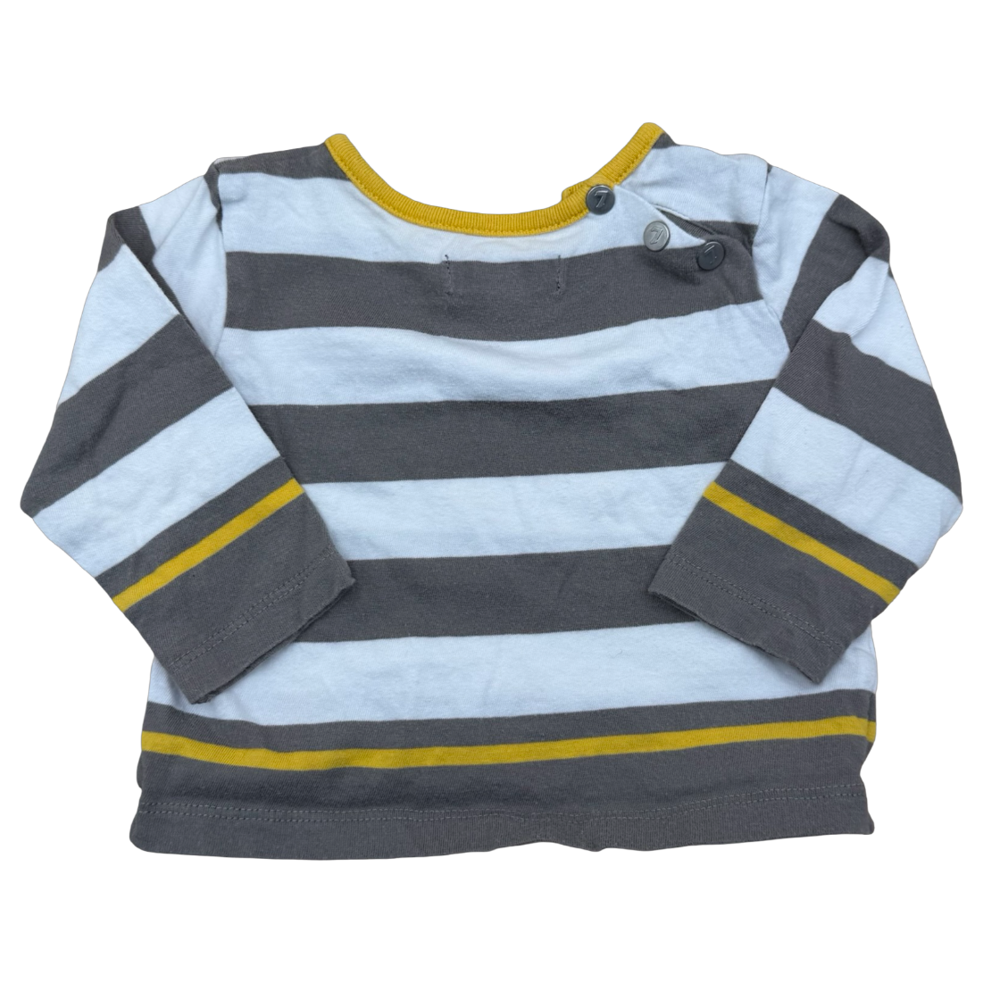 7 For All Mankind Grey Striped Long Sleeve 3-6M