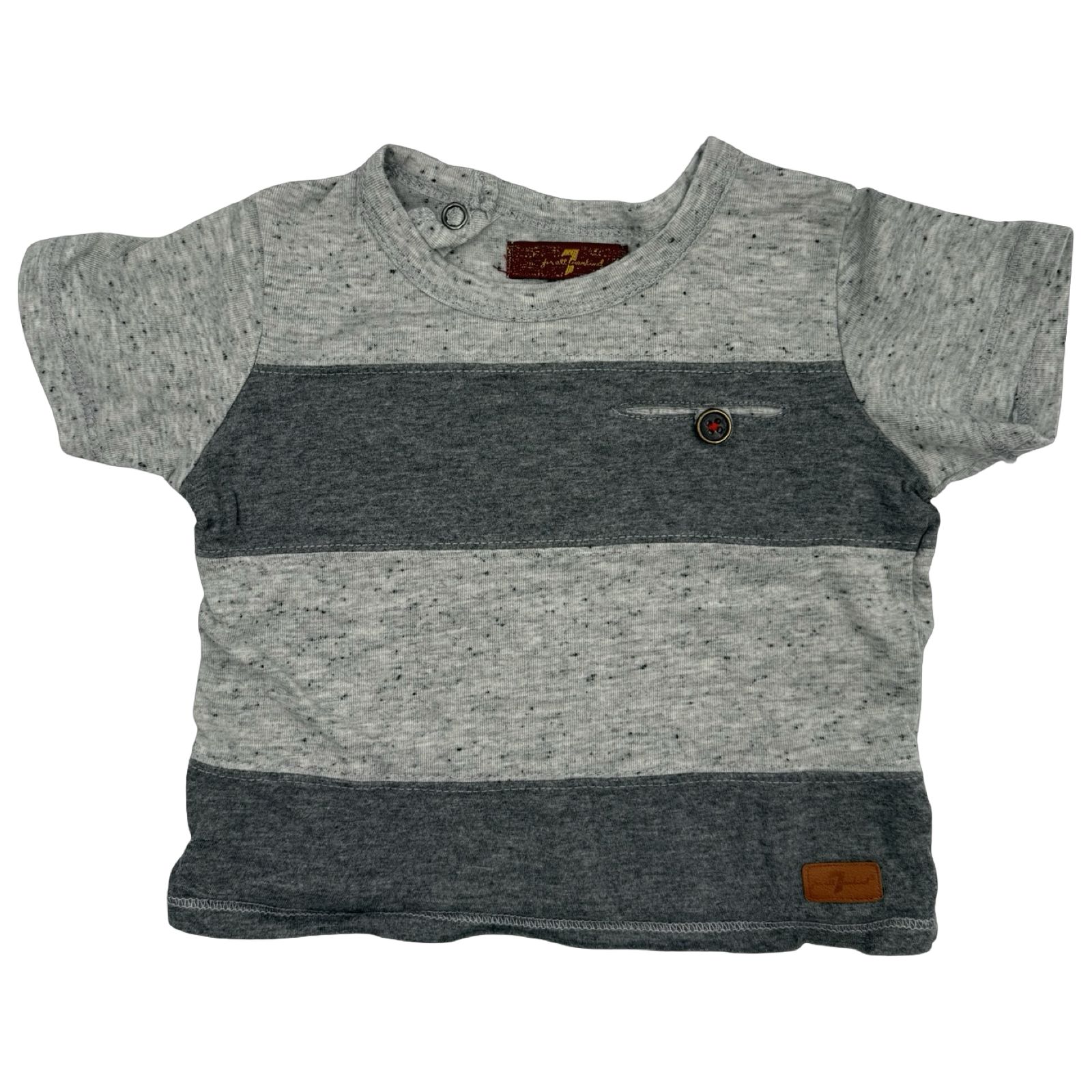 7 For All Mankind Grey Striped T-Shirt 12M