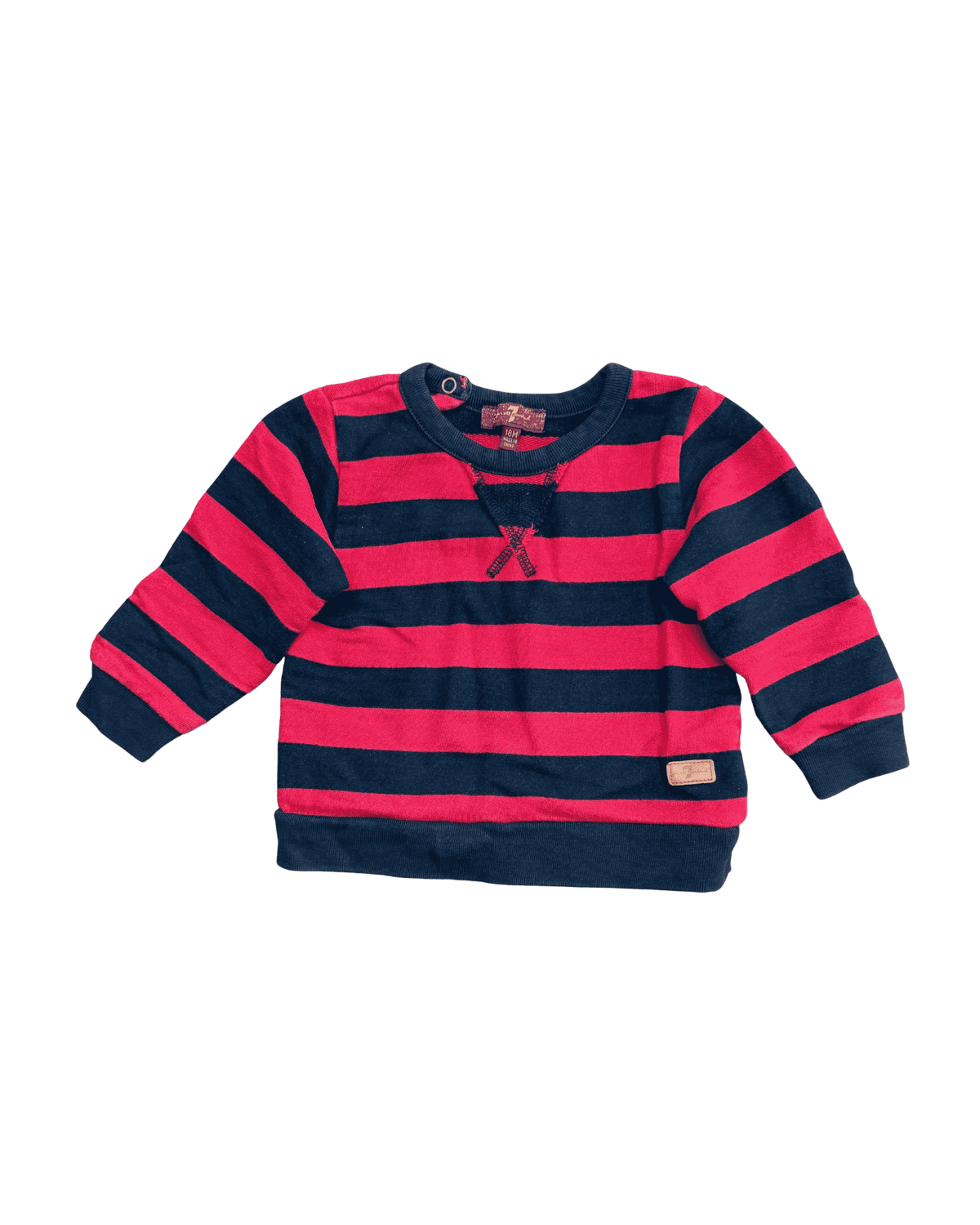 7 For All Mankind Red and Black Striped Sweater 18M