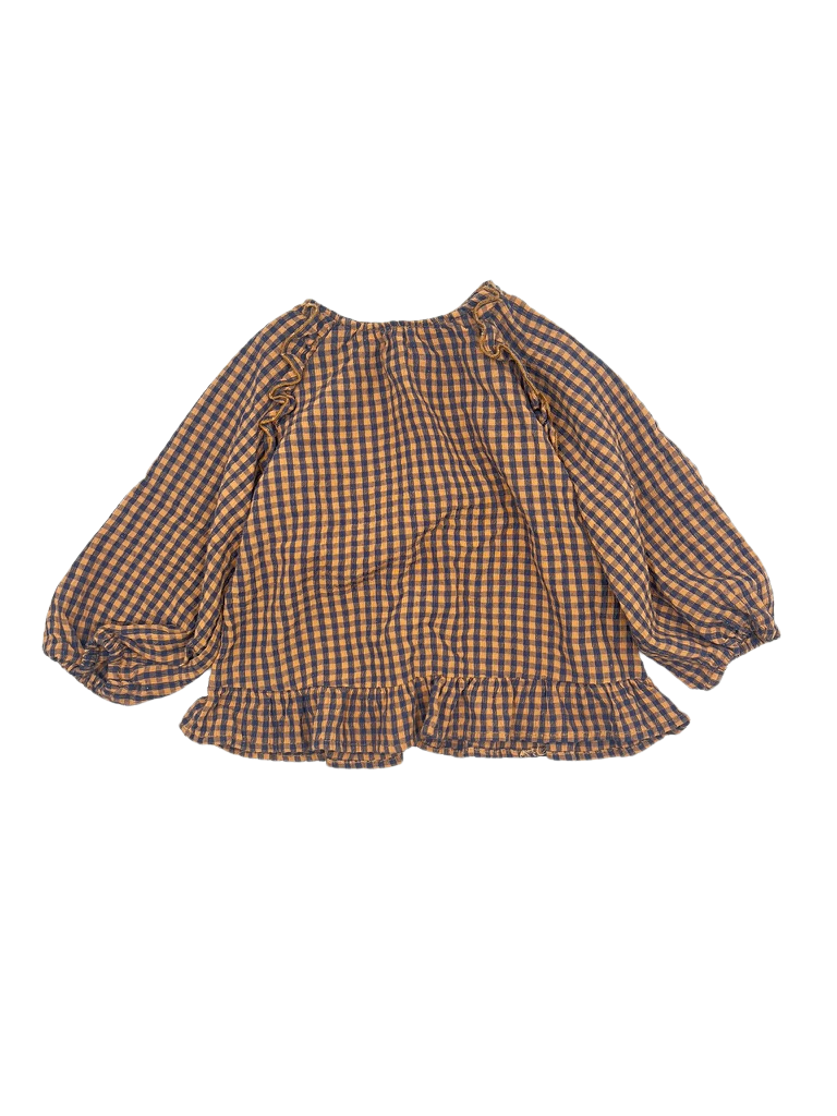 Zara Checkered Long Sleeve Top 12-18M