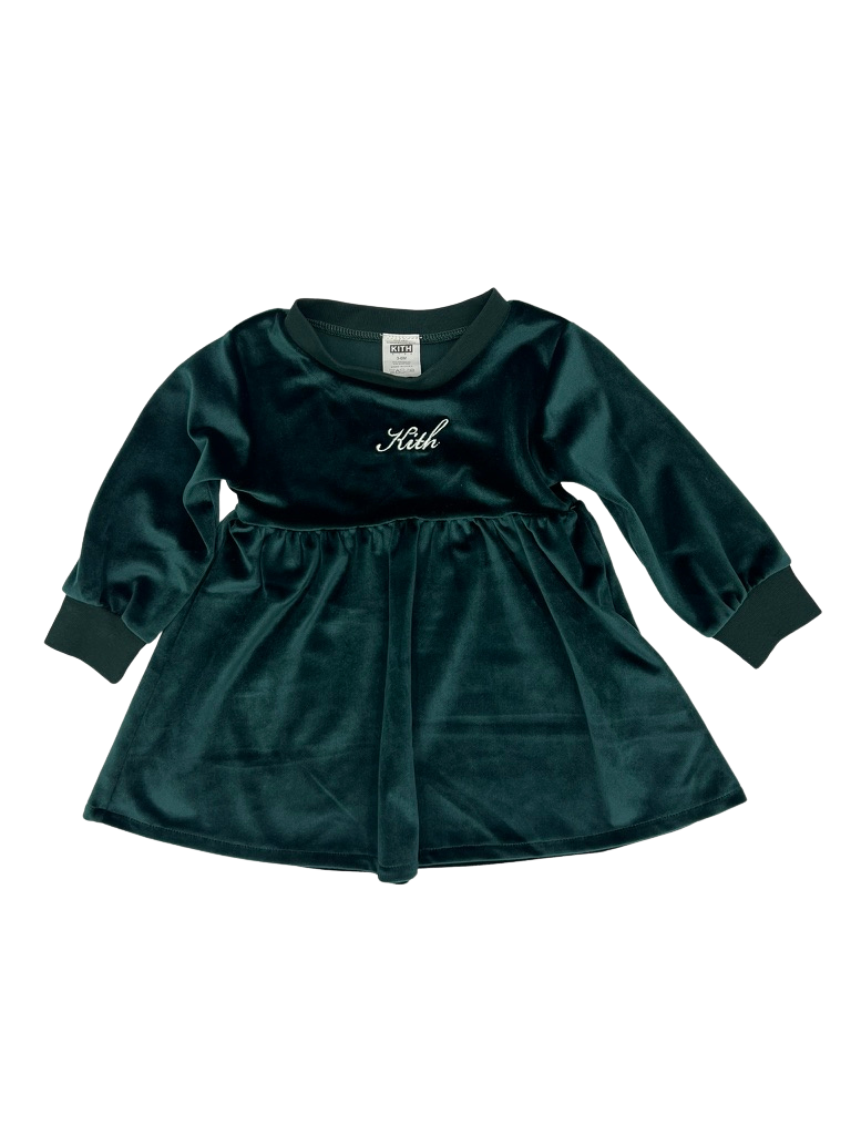 Kith Green Holiday Long Sleeve Dress 3-6M