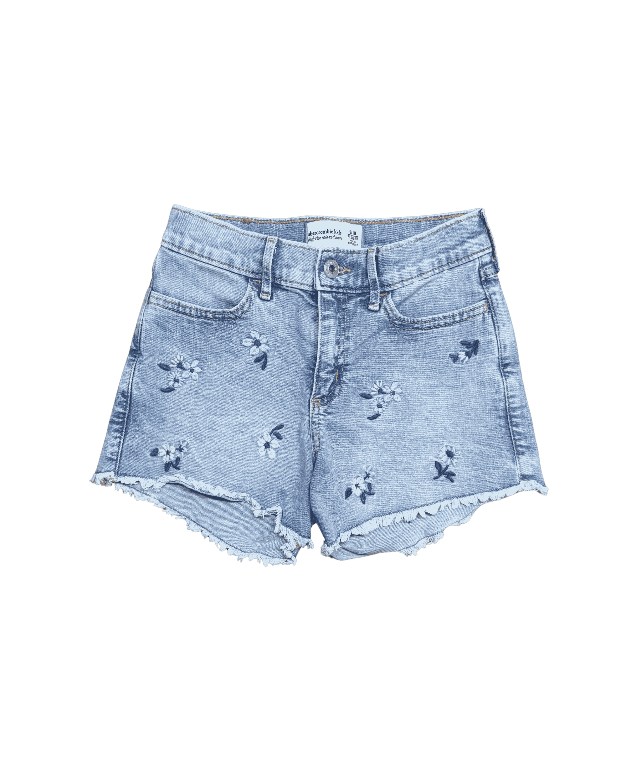 Abercrombie Kids Highrise Jean Shorts with Flower Pattern Size US 9-10 (Reg)