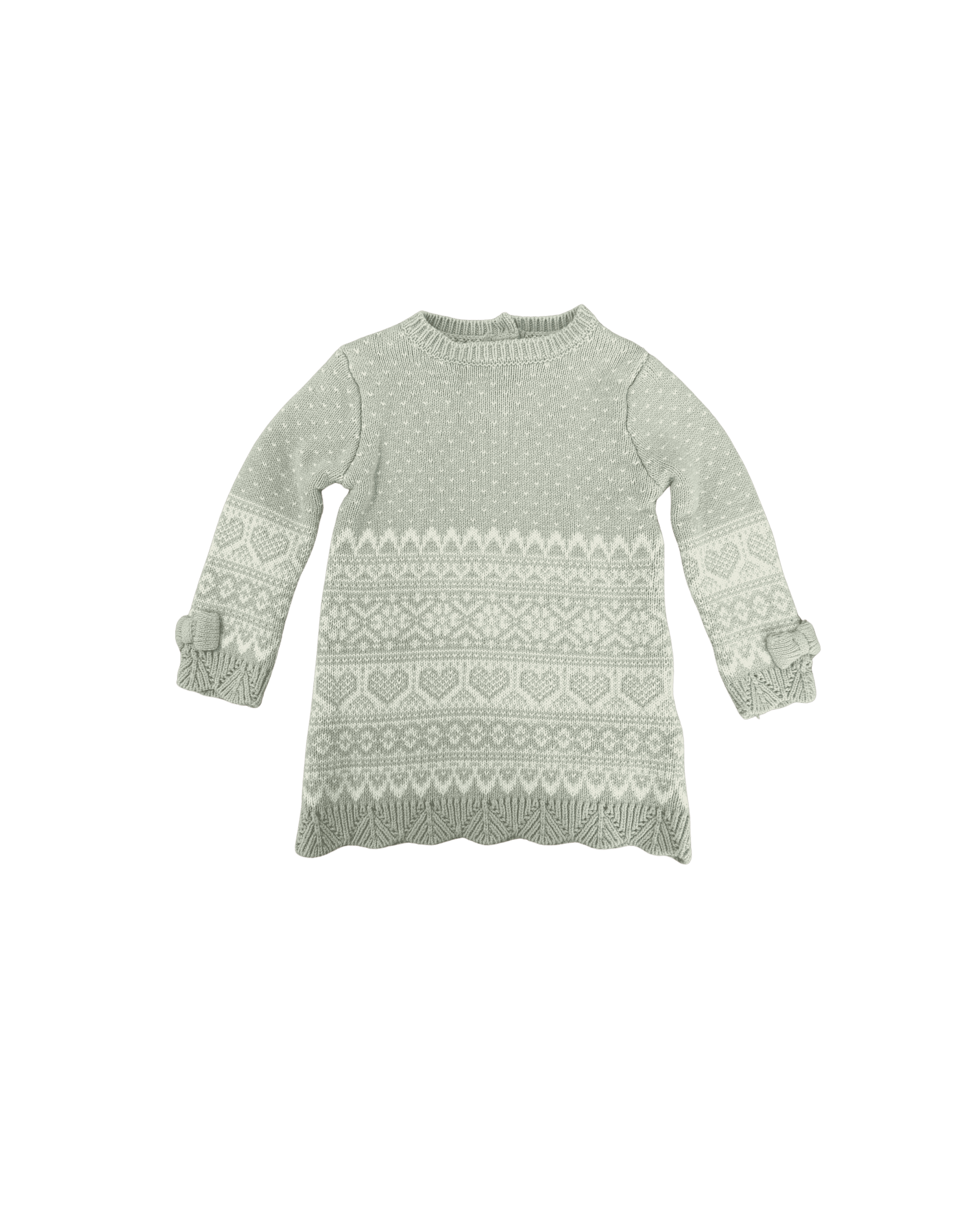 Adrienne Vittadini Bambini Green Knit Sweater Dress 18M