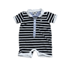 Armani Baby Black and White Striped Polo Romper 6M