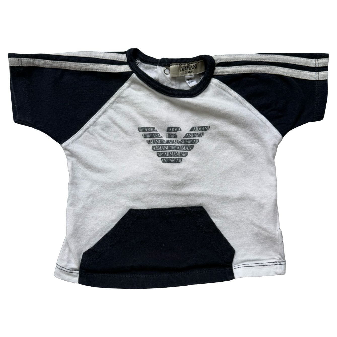 Armani Baby White and Black T Shirt 6M