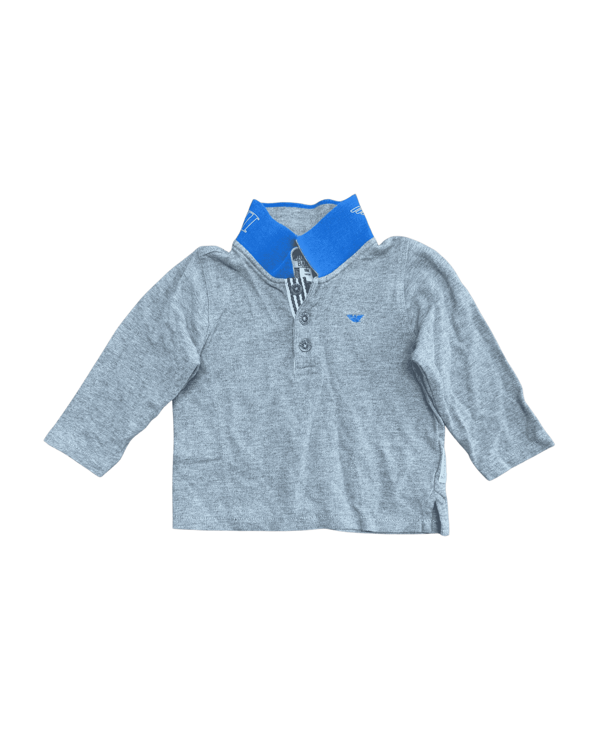 Armani Baby Grey Long-Sleeve Polo 9M