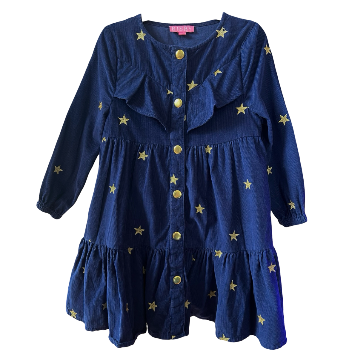 BISBY Corduroy Blue Star Western Dress 3Y