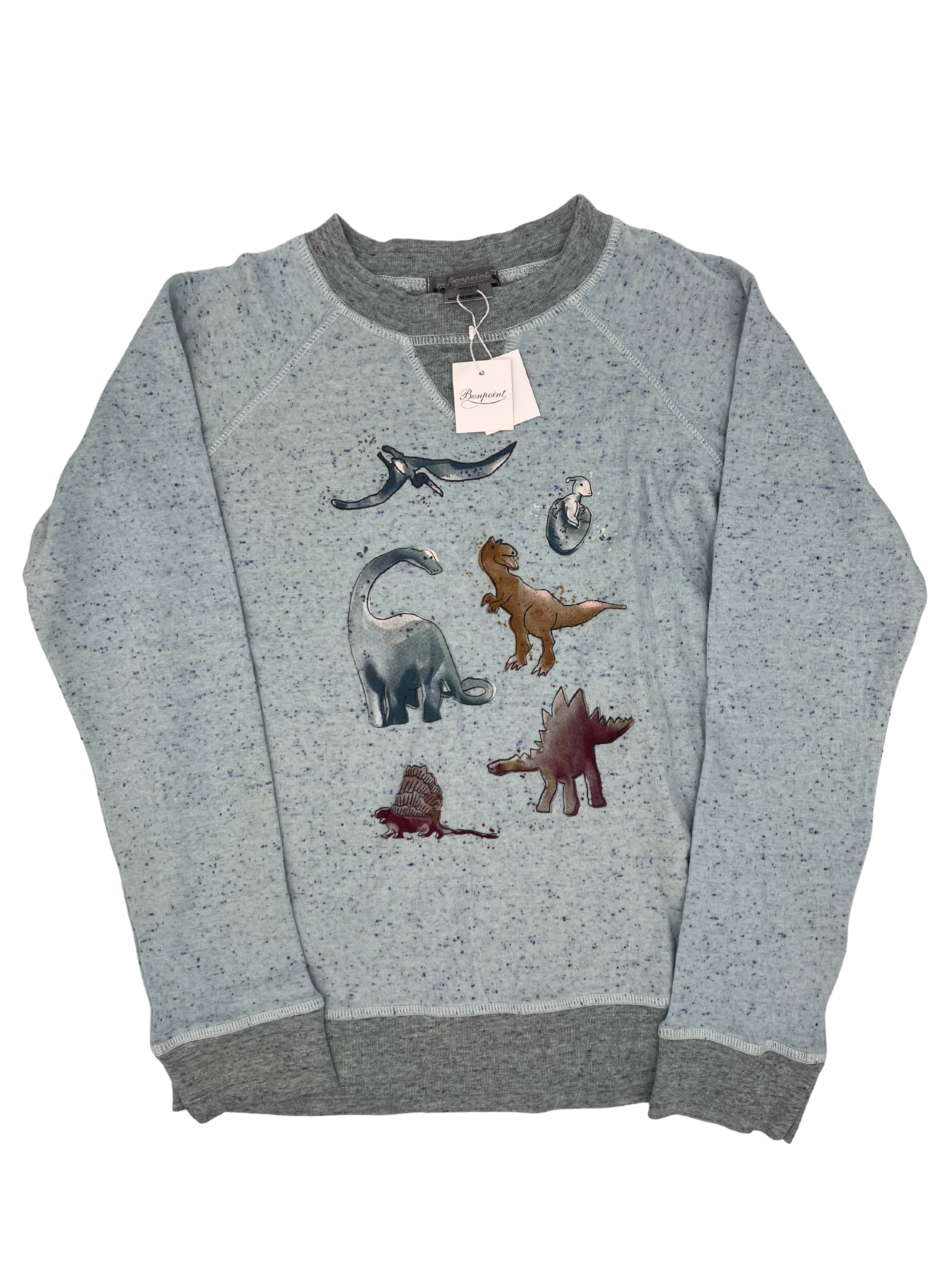 Bonpoint Blue Dinosaur Sweatshirt 10Y