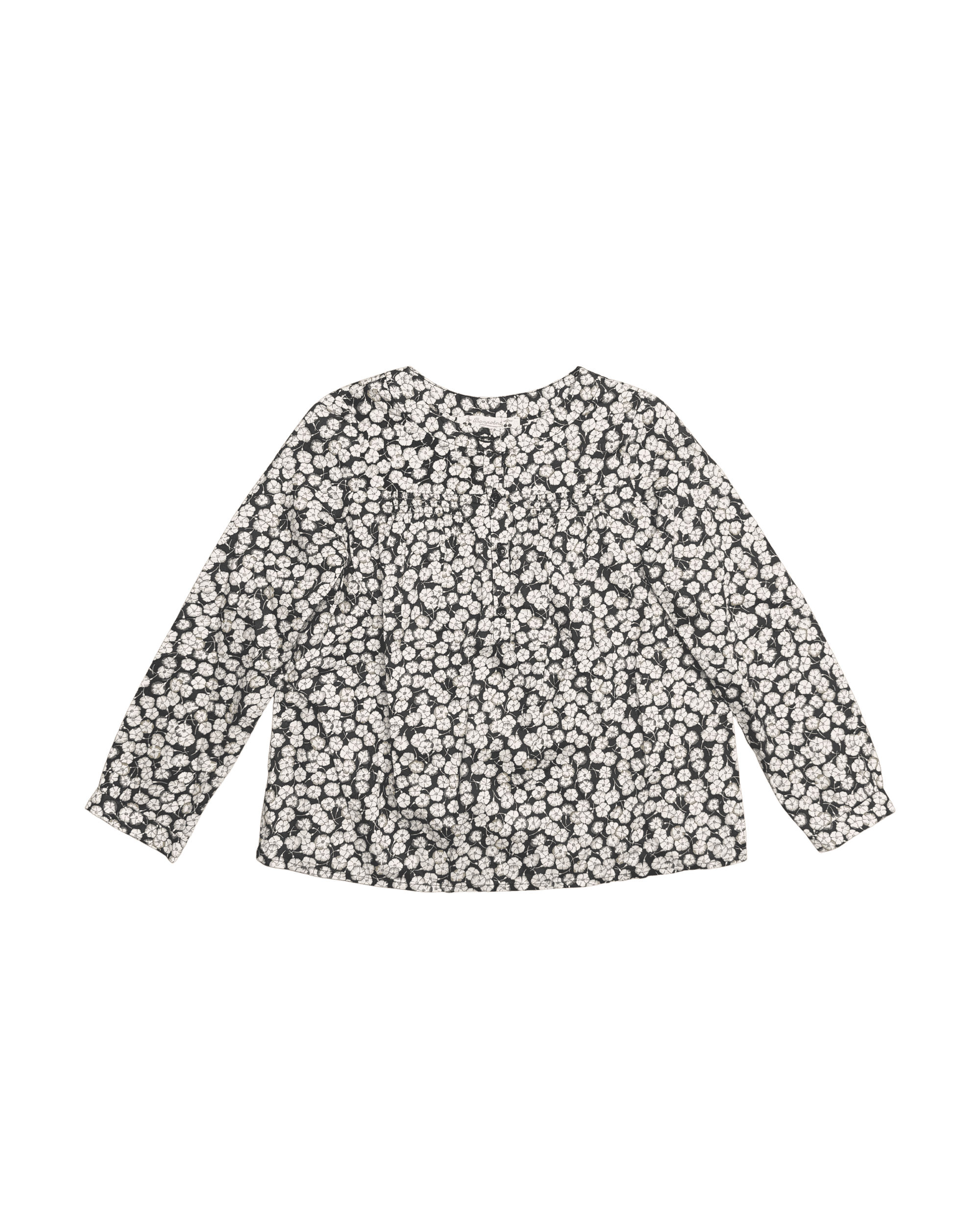 Bonpoint Black Floral Long-Sleeve 6Y