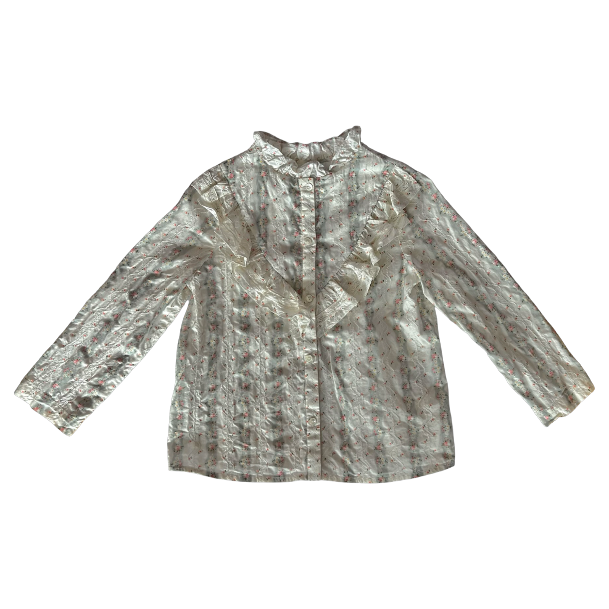 Bonpoint Floral Ruffle Blouse 4Y