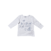 Bonpoint White Long-Sleeved T-Shirt with Blue Cherry 6M