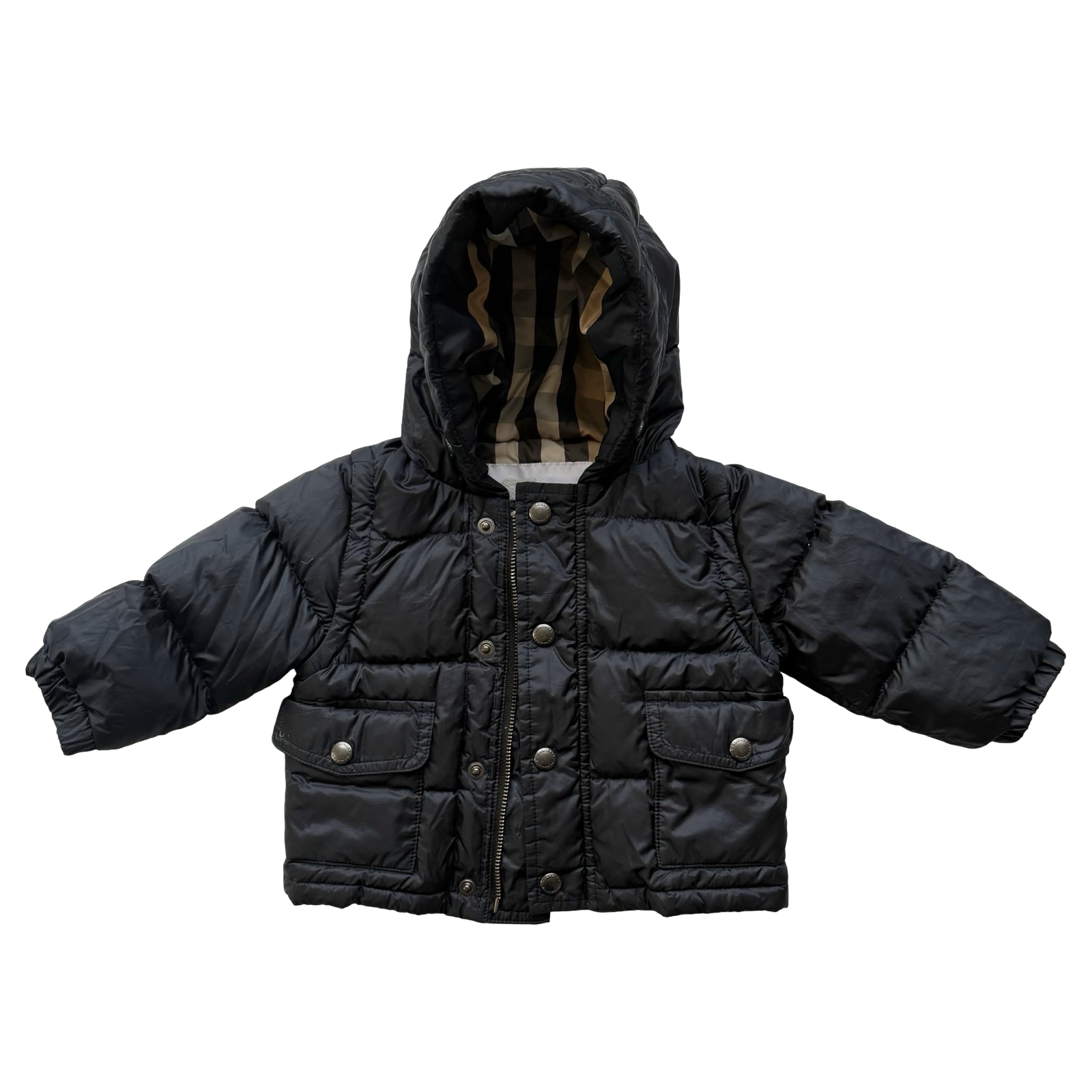 Burberry Black Nylon Puffer Coat 6M