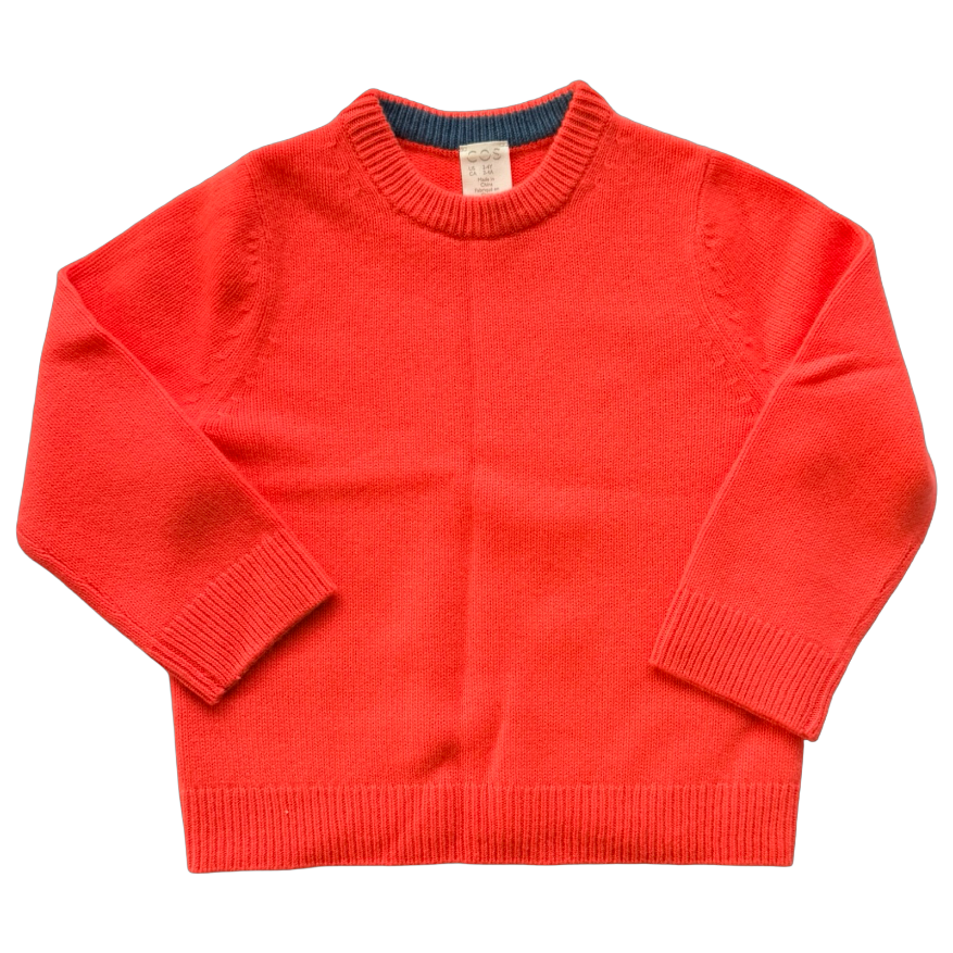 COS Neon Orange Cashmere Sweater 2-4Y