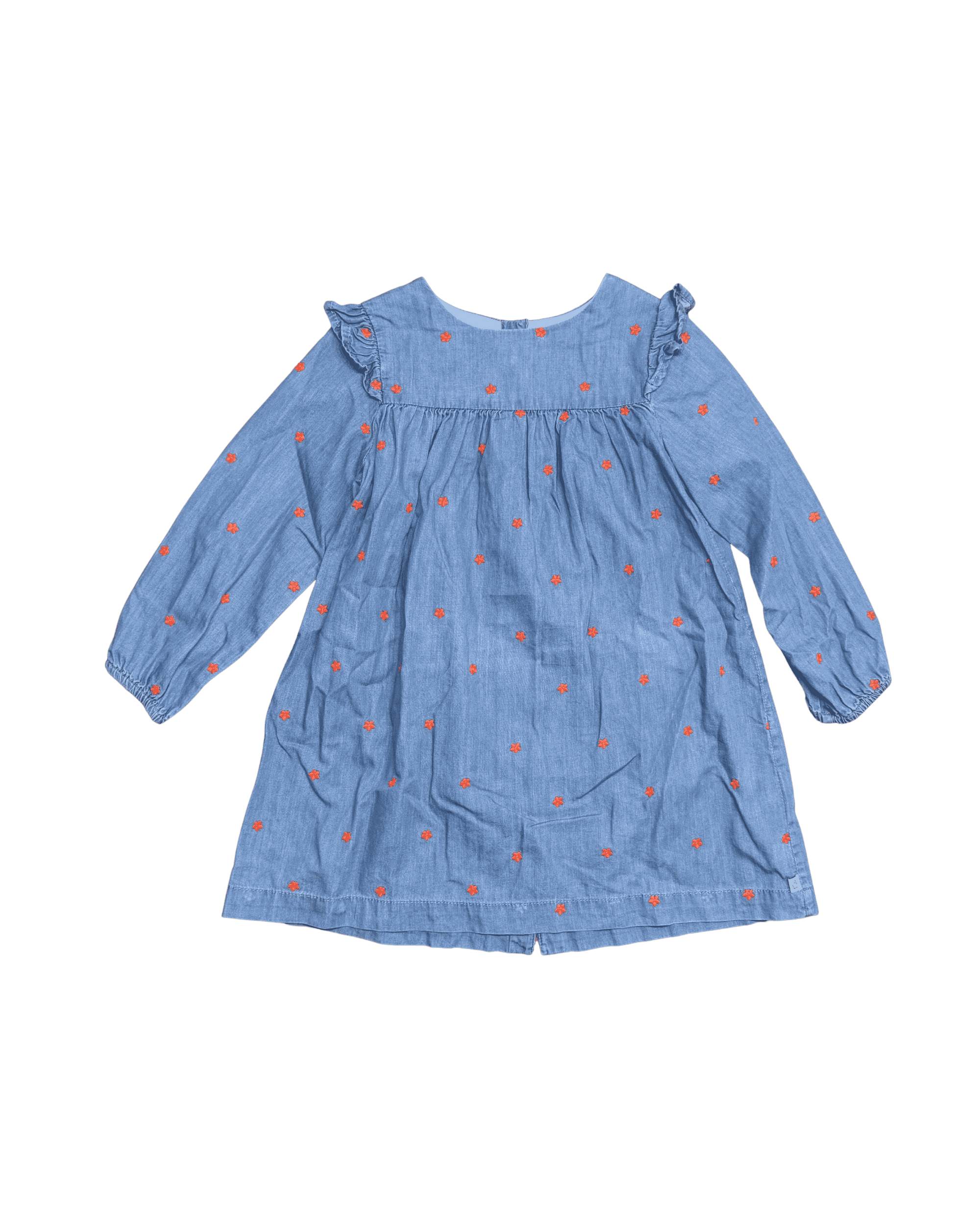 Cadet Rousselle Cotton Dress with Small Red Flowers 5Y