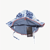 Catimini Reversible Sun Hat, Blue and White Floral Print and A Navy Gingham Pattern 0-24M