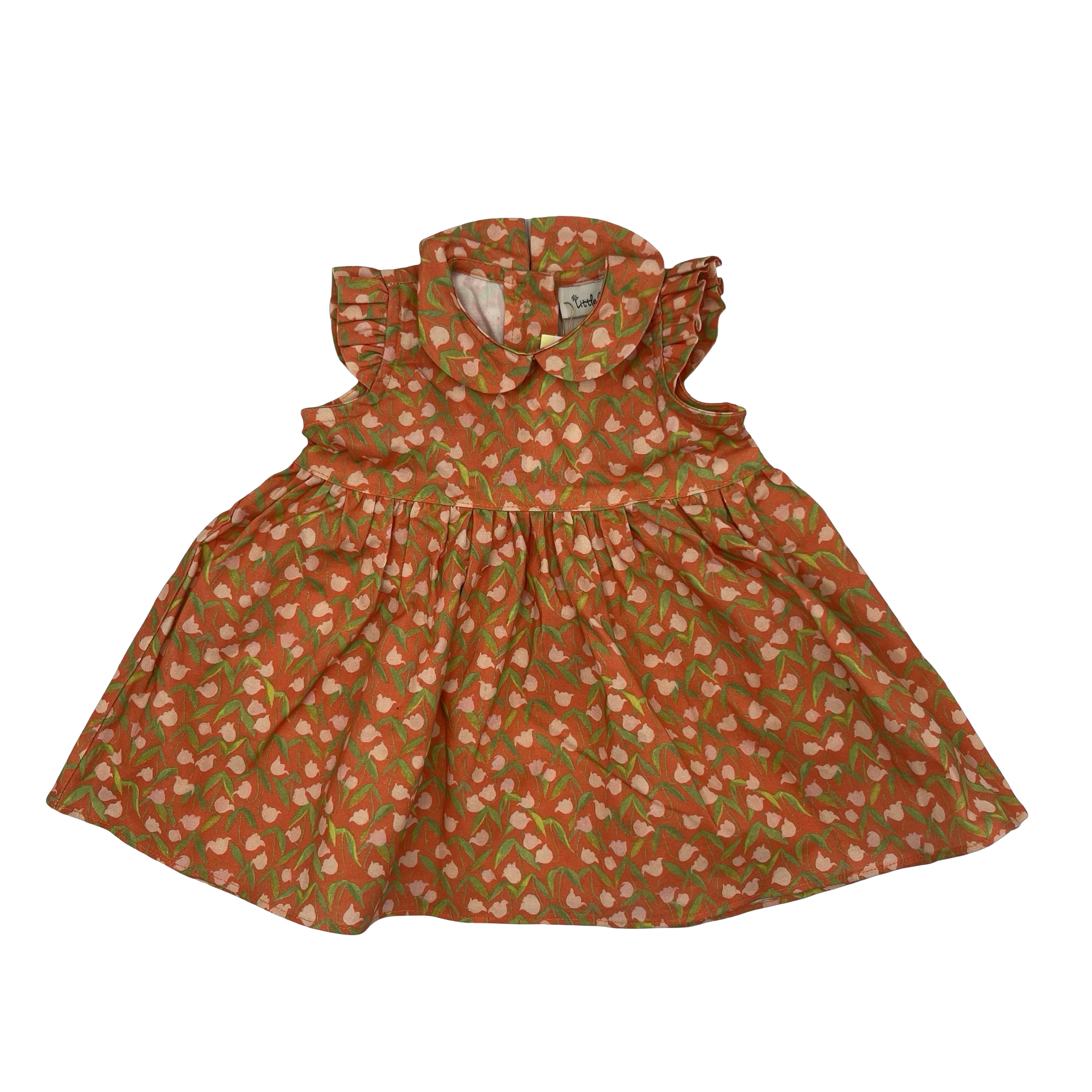 Little Moony Orange Tulip Dress 3-6M
