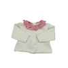Jacadi White Long-Sleeve with Pink Collar and Matching Pants Set 12M