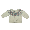 Petit Bateau White Cardigan with Knitted Shoulder Pattern 6M