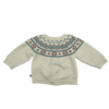 Petit Bateau White Cardigan with Knitted Shoulder Pattern 6M