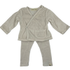 Babyclic White Snap-Closure Wrap Top and Pants Set 12M