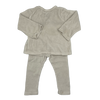 Babyclic White Snap-Closure Wrap Top and Pants Set 12M