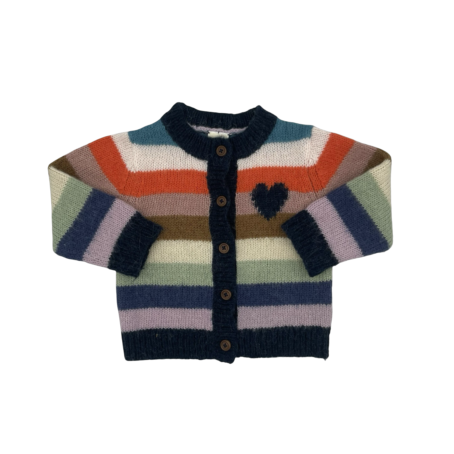 Bonton Colorful Striped Cardigan 12M