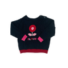 Jacadi Navy Sweater with a Red and Pink Flower 18M