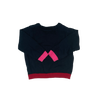 Jacadi Navy Sweater with a Red and Pink Flower 18M