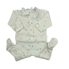 Jacadi White Moon and Stars Footie Pajamas 6M