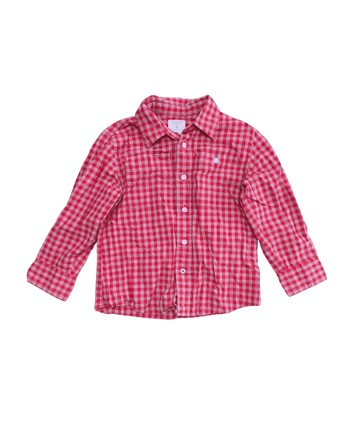 J. Crew Crewcuts Red Long-Sleeve Flannel 3Y