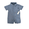 DKNY Blue with Flag Design Collared Romper 18M