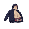 FatFace Hooded Navy Bomber Jacket With a Lined Interior and Snap Buttons 10/11