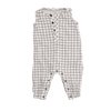 Firsts by Petit Lem Black and White Windowpane Check Romper 9M