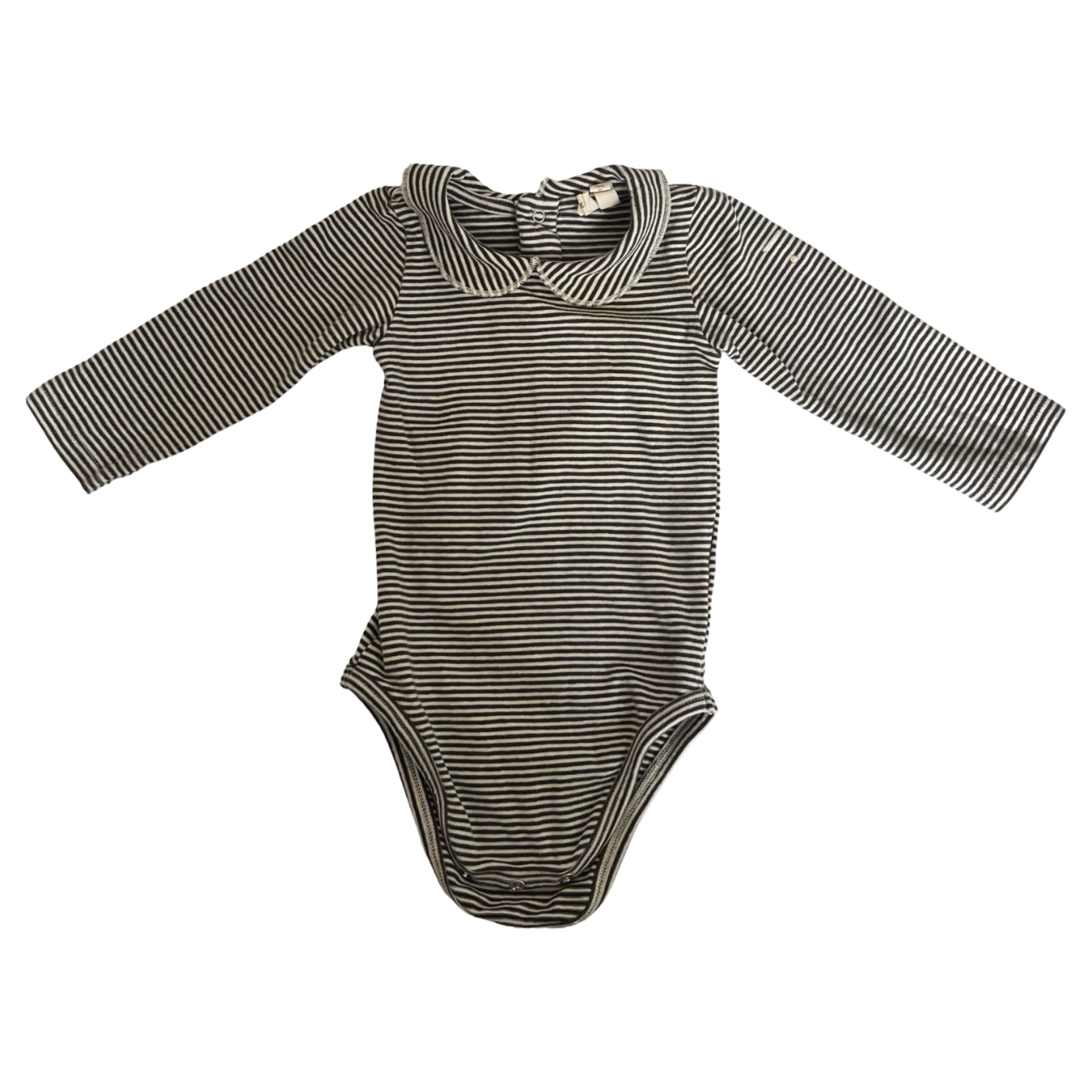 Gray Label Black Striped Onesie 6-9M