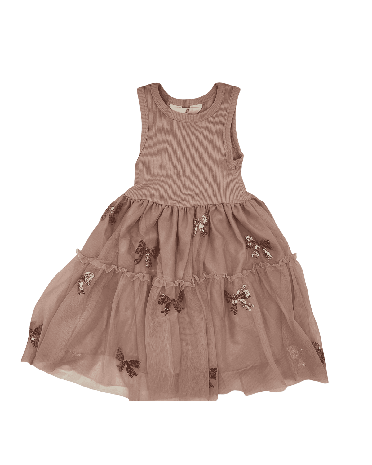H&M Pink Dress with Glitter Bows 4Y