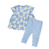 Hanna Andersson Blue Daisy Print Short-Sleeve and Leggings Set 3-6M
