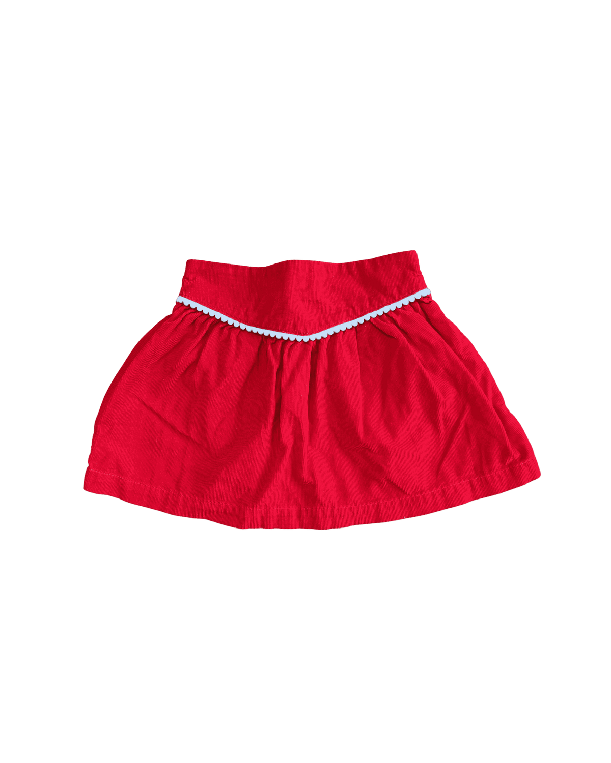 Hanna Andersson Red Corduroy Skirt with White Trim 2Y