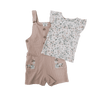 Nicole Miller Short Overalls and Floral T-Shirt Set 24M