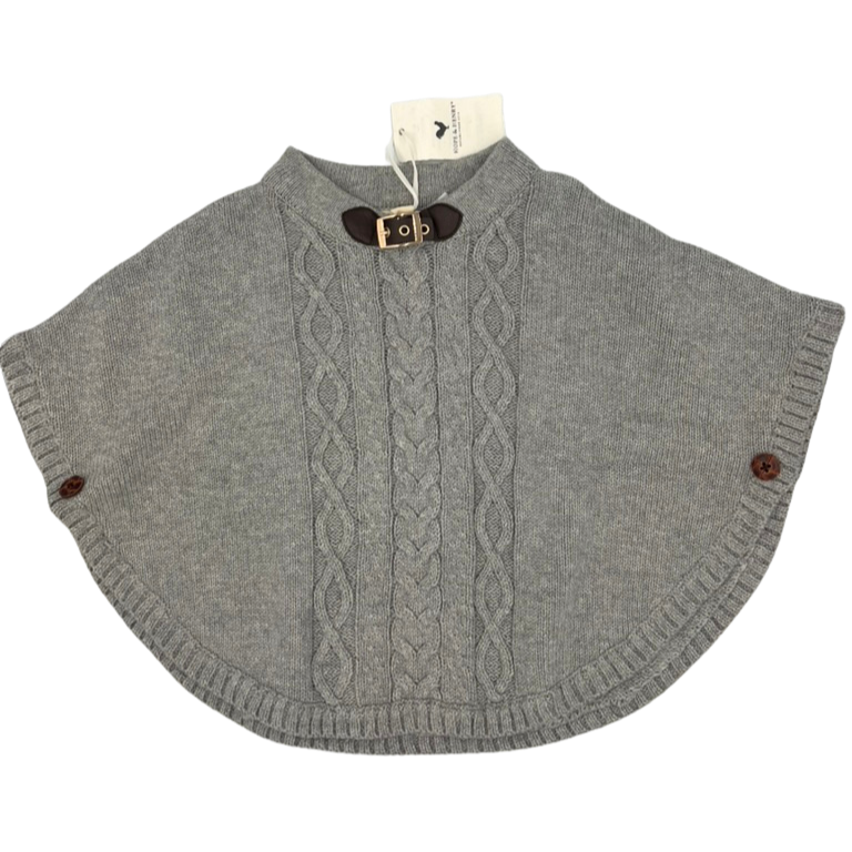 Hope & Henry Gray Knit Cape 4Y