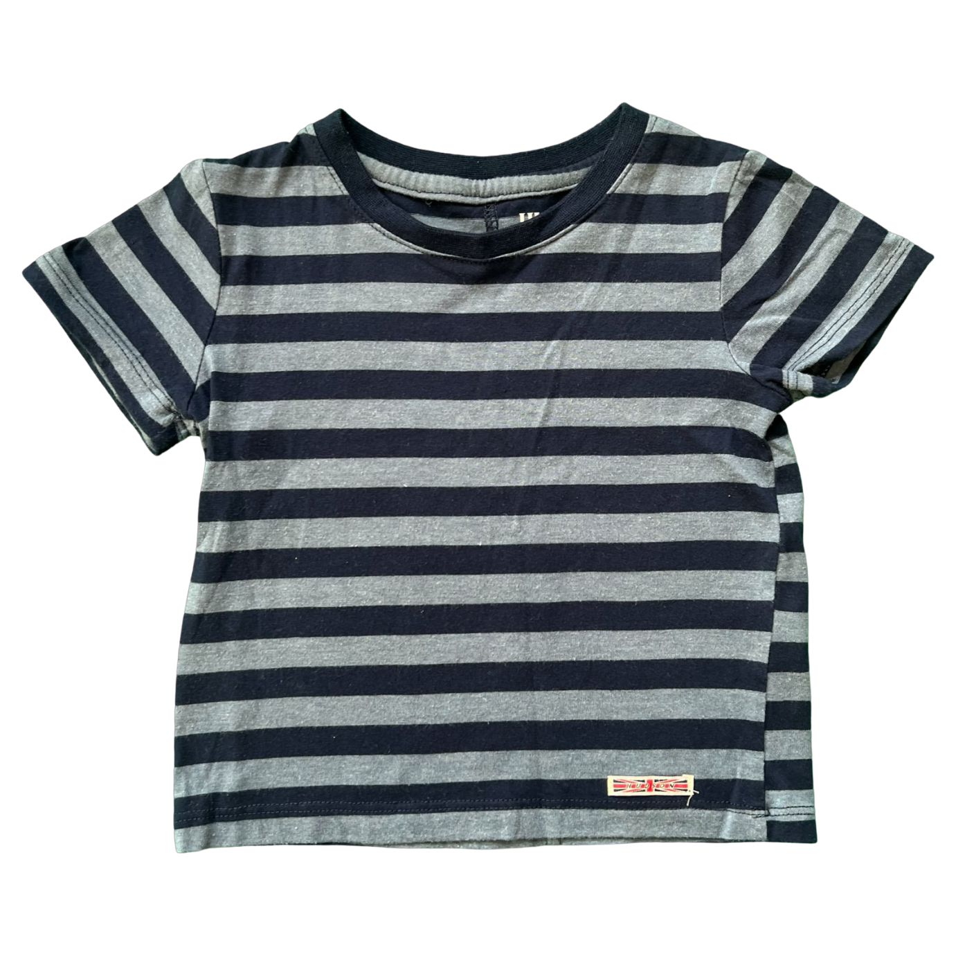 Hudson Navy and Gray Striped T-Shirt 18M