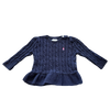 Ralph Lauren Navy Knit Peplum Sweater 24M