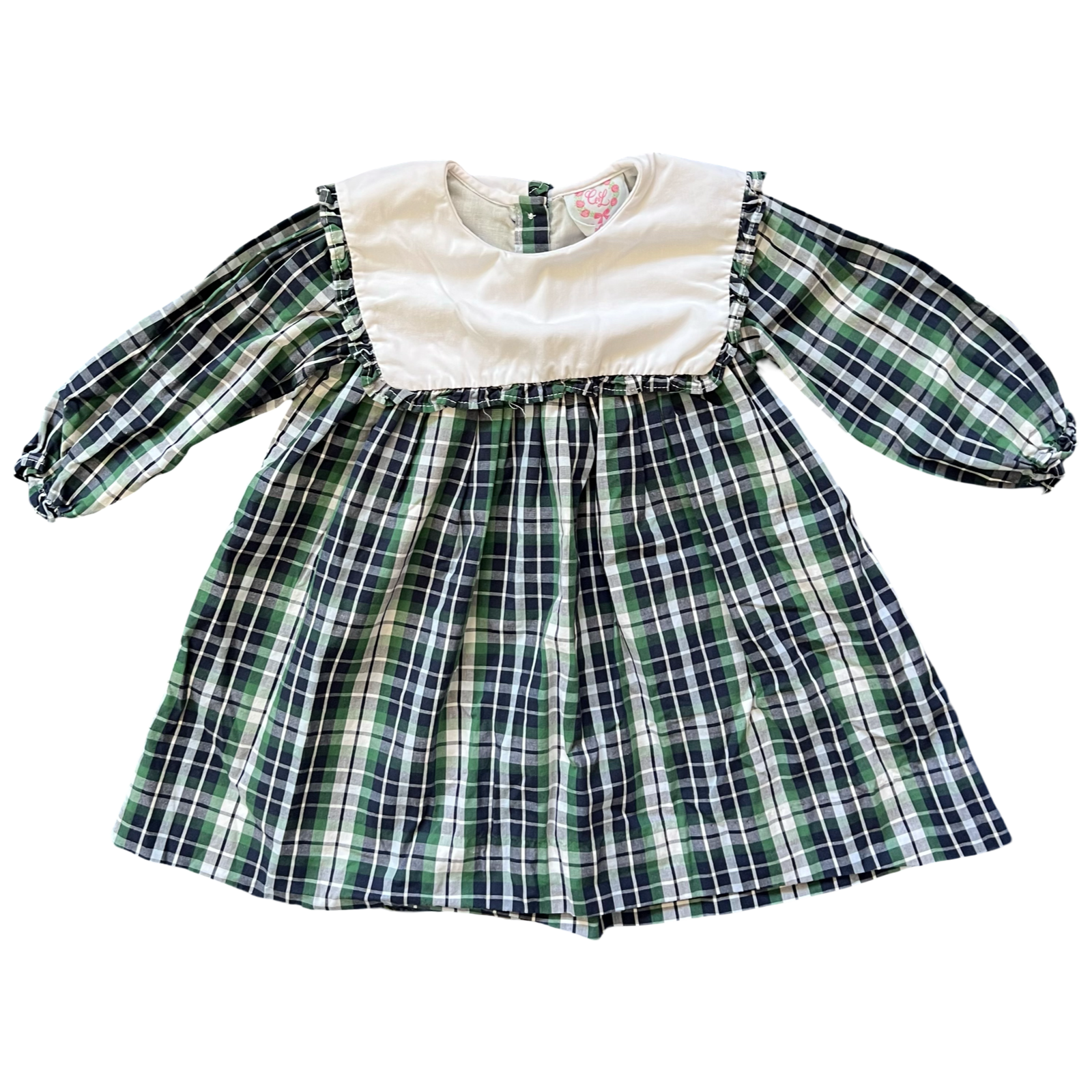 Cecil and Lou Green Checkered Long Sleeve Dress 24M