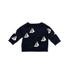 Jacadi Navy and White Sailboat Sweater 6M