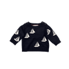 Jacadi Navy and White Sailboat Sweater 6M
