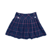 Jacadi Pleated Navy and Pink Plaid Skirt 4Y